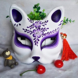 Fox Cat Mask Kitsune Hand-painted Anime Manga Movie Cosplay - Etsy