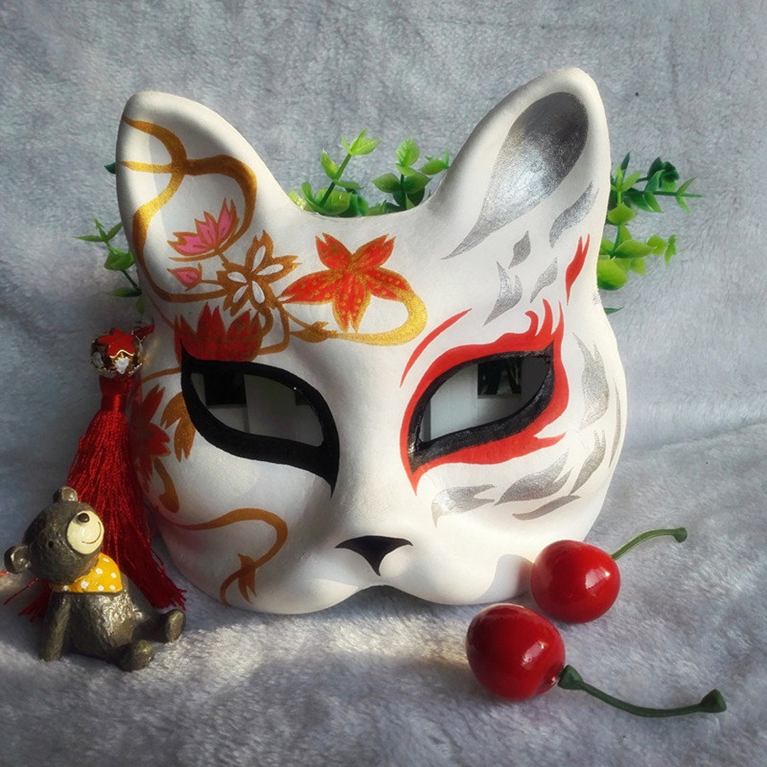 Fox Cat Mask Kitsune Hand-painted Anime Manga Movie Cosplay - Etsy