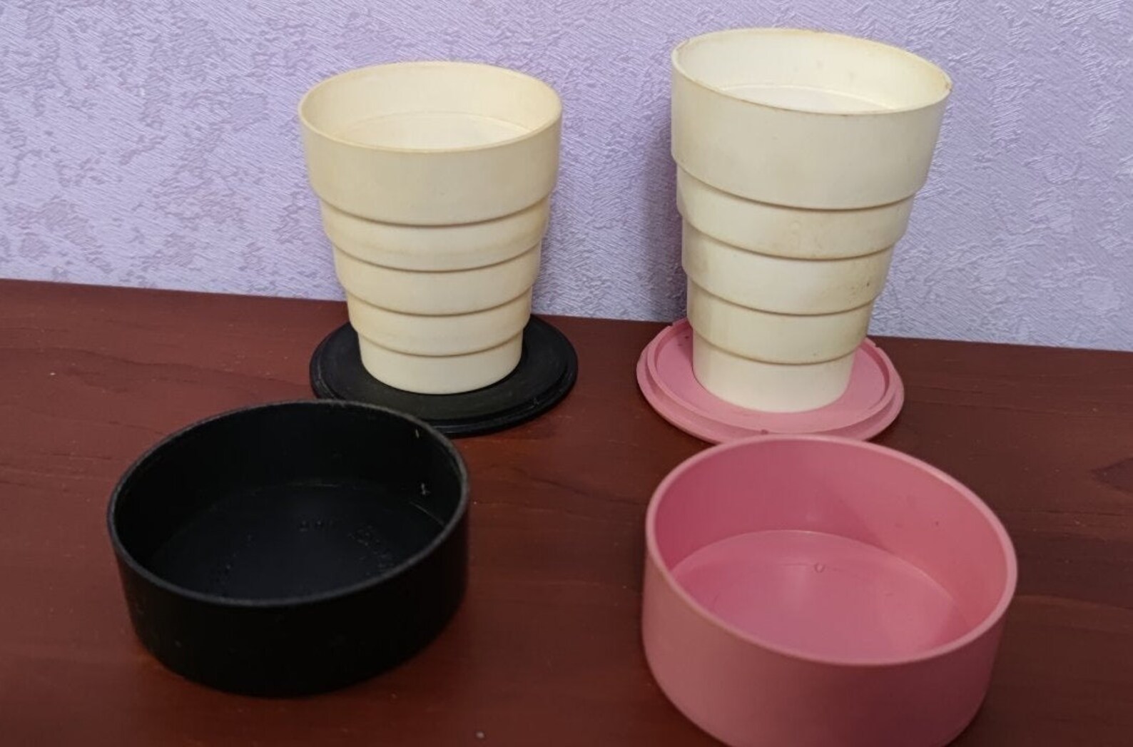 2 Plastic Folding Cups Vintage Travel Cups 1970s Soviet Etsy UK