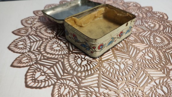 Colorful metal rectangular box.Flower painting.Or… - image 7