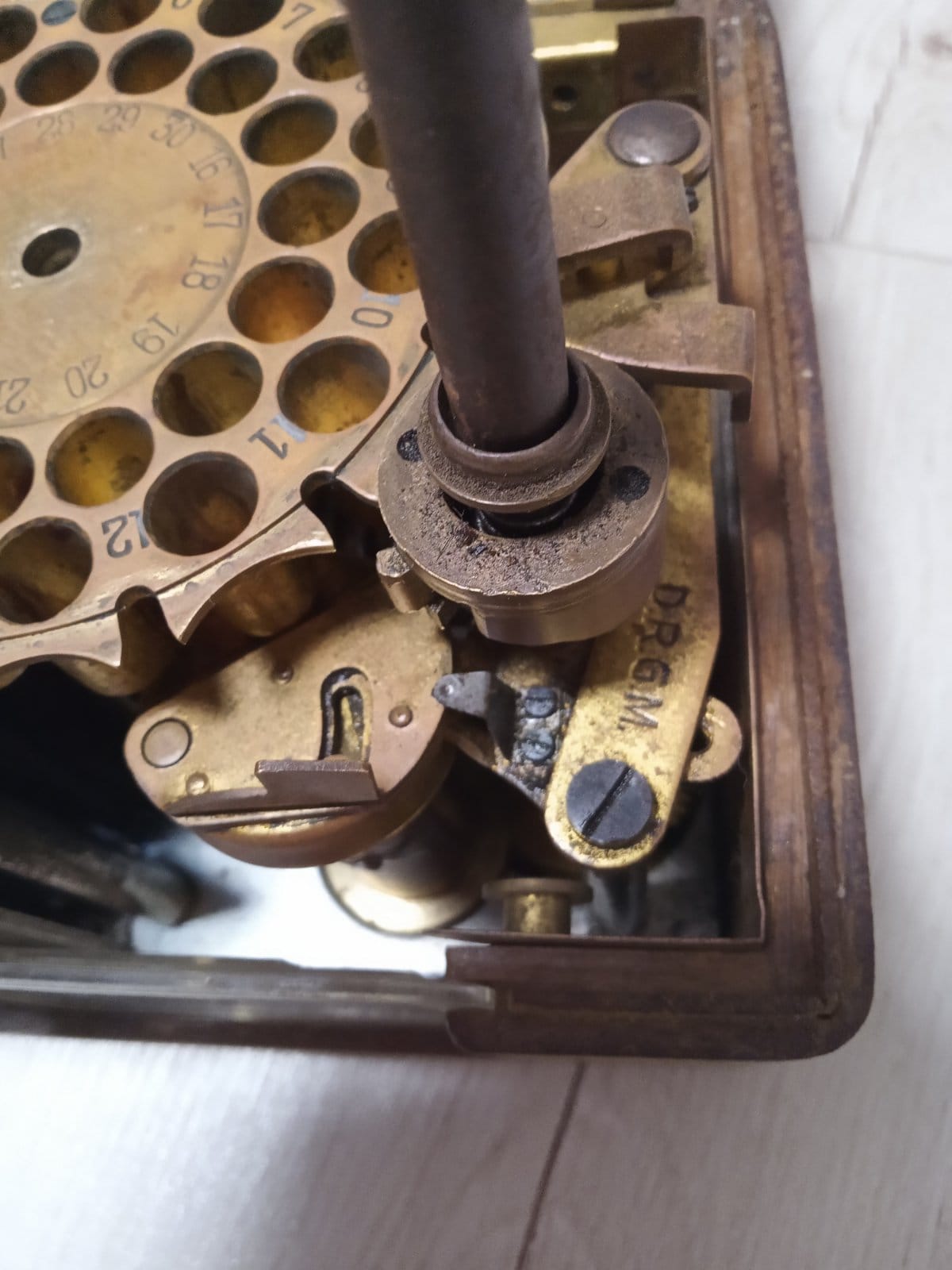 Antique Dove Clock Benzing in a Wooden Oak Case. Old Pigeon Clock