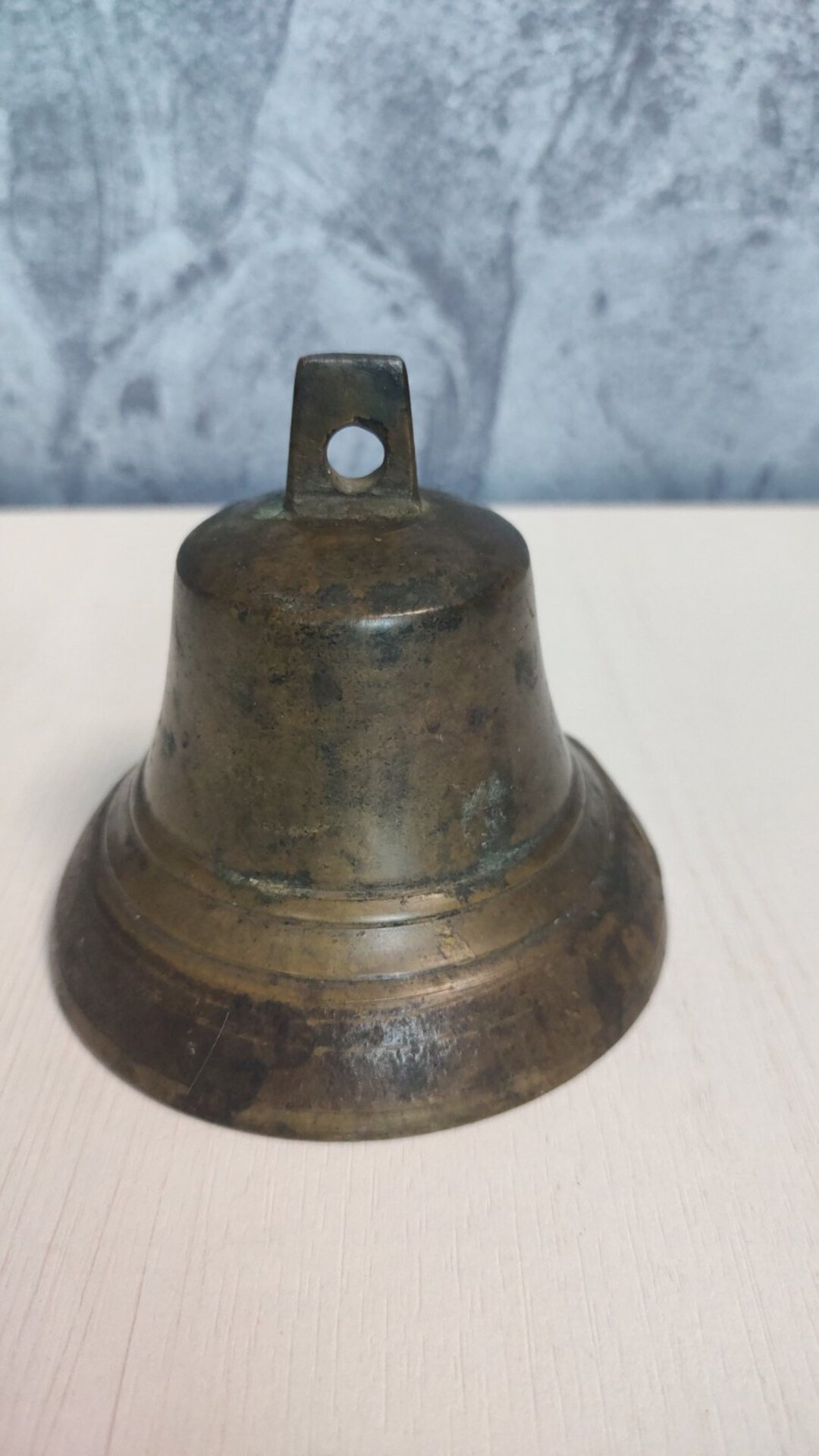 Vintage Bronze Bell With Inscriptions.ancient Bronze Bell With a