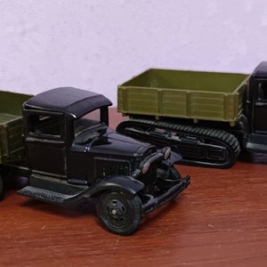 Original models of cars Gaz-aaaz and Gaz-60 on a scale of 1:43.Rare collectible cars.Unique rare vintage.Car toys.Automobiles of the USSR.