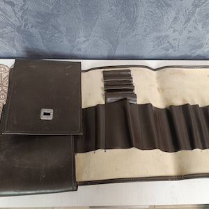 Borse militari in pelle,rettangolari,marrone. Portafoglio da ufficiale per mappe e documenti. Borsa strategica. Cintura da ufficiale. Custodia retrò. Accessorio