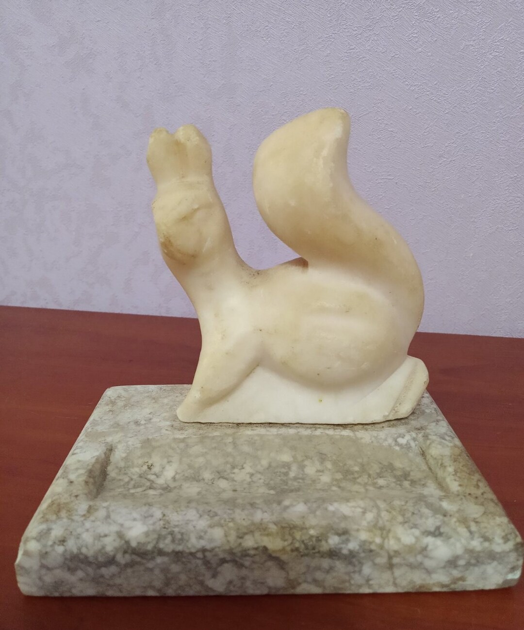 Antique Belka Inkwell on Stone. Antique Inkwell With a Figurine of a ...