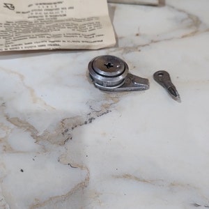 Lock for cabinets, nightstands or mailboxes. Safe lock. Metal mortise lock with key. Decor chest of drawers, wardrobe.