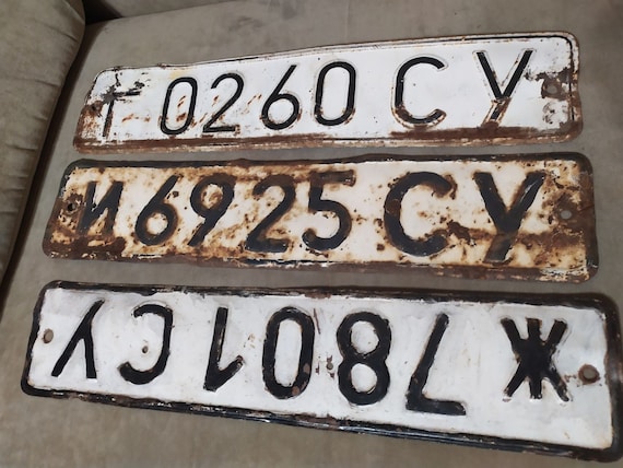 Old License Plates Soviet Plates Vehicle Registration Numbers Old