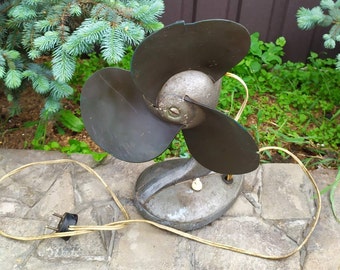 Zabytkowy wentylator elektryczny Sputnik ZSRR, metalowy schładzacz powietrza z lat 60. XX wieku
