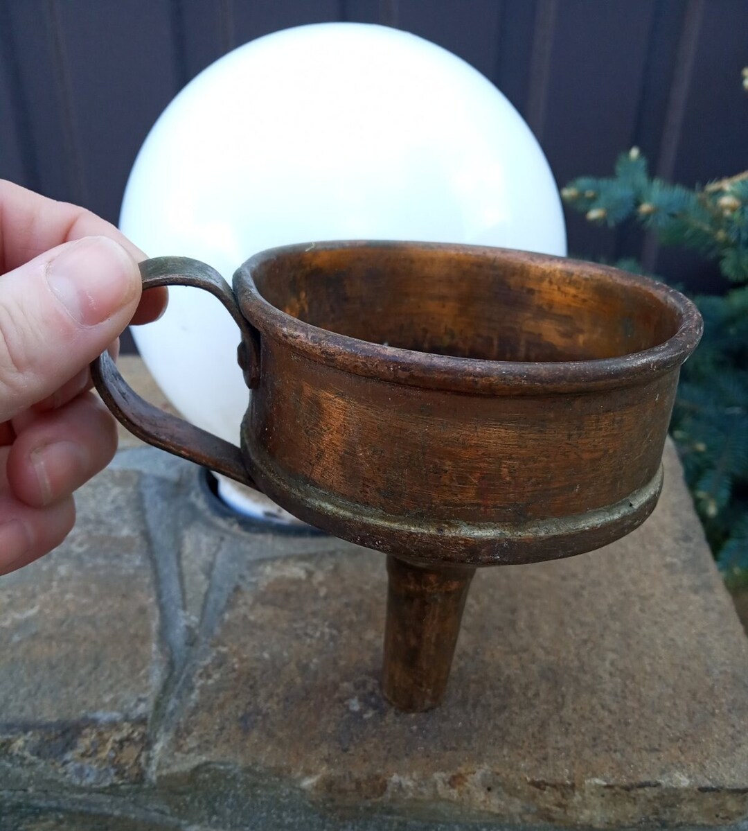 Antique Metal Funnel. Big Old Oil Funnel. Vintage USSR 1950s. Antique