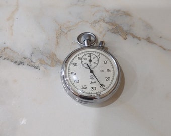 Antique mechanical stopwatch. Original stopwatch Agate. Retro trainer gift.made in the 1970s.