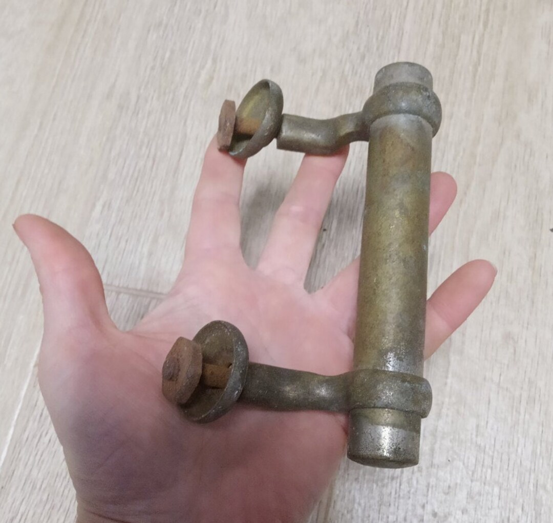 Vintage Door Handle. Old Metal Door Handle. the Door Handle Was Made of Metal in the 1960s in