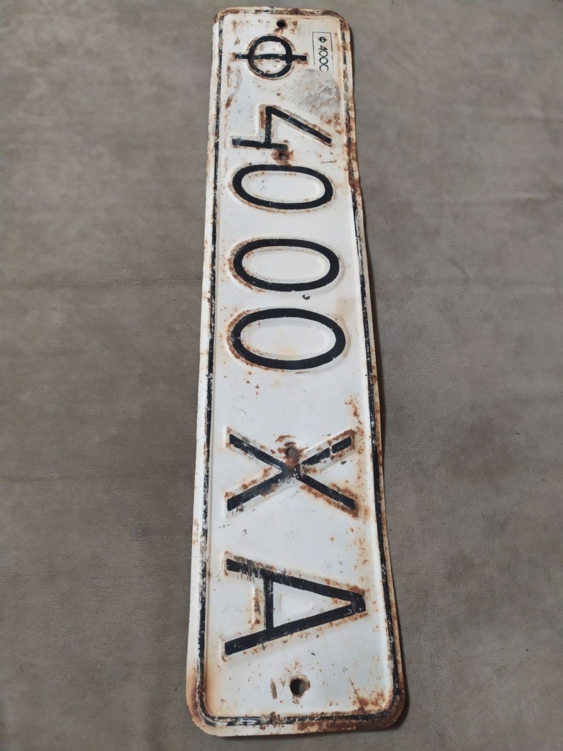 Vintage Car Number Plate Soviet License Plate Car Registration Etsy