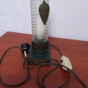 Rare vintage table lamp &quot;TVER&quot;.   Vintage chasing table lamp.   Made in the USSR in the 1970s.