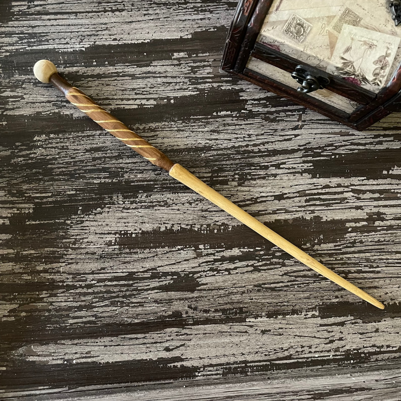 Wizard Wand Magical Wand Handcarved Real Wood Magic Etsy UK