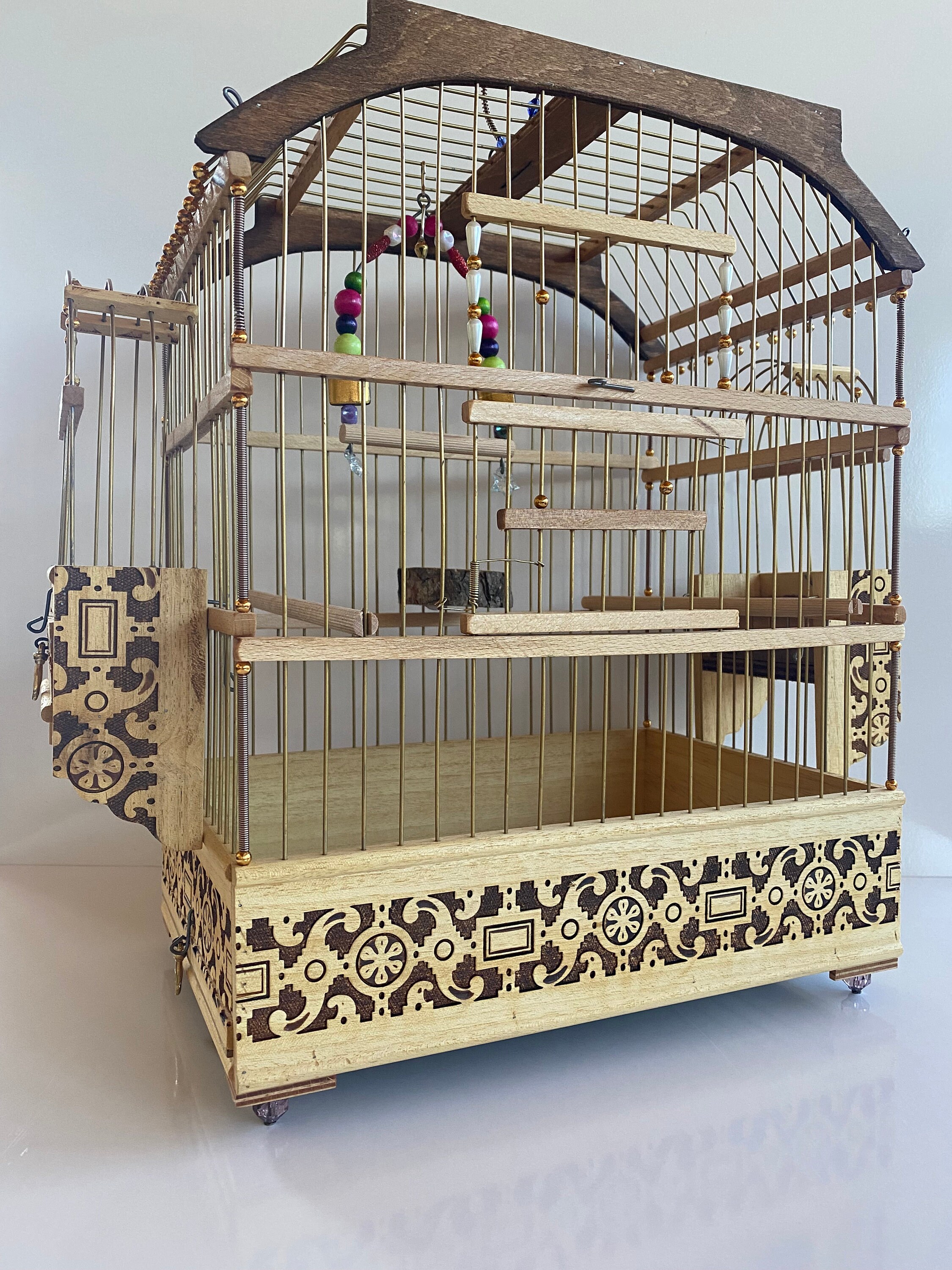 WOODEN BIRD CAGE / Parakeet Cage / Goldfinch Cage / Canary Cage