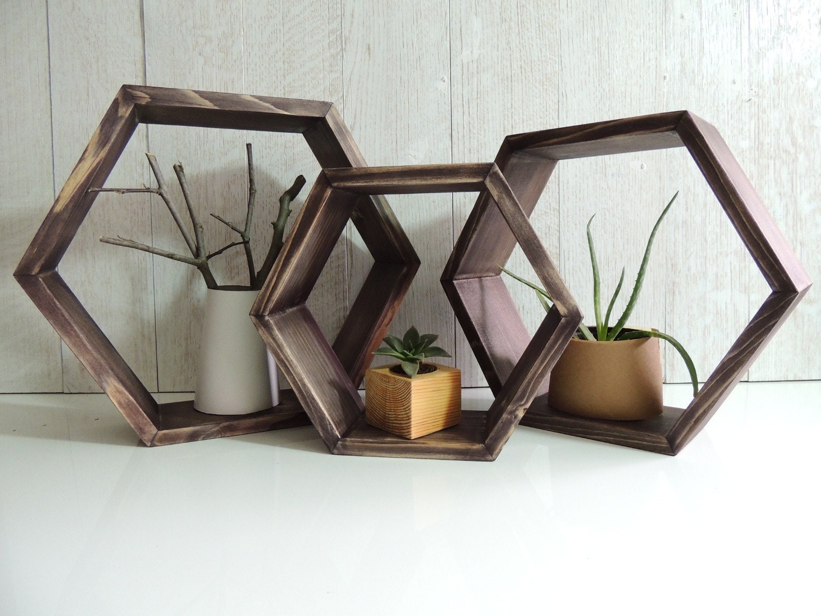 Hexagon Shelves Shelf Floating Hexagon Shelf Wall Etsy