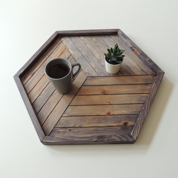 Geometric Tray,Hexagon Tray,Wooden Tray,Tea Tray,Ottoman Tray,Wood Serving Tray,Breakfast Tray,Decorative Tray