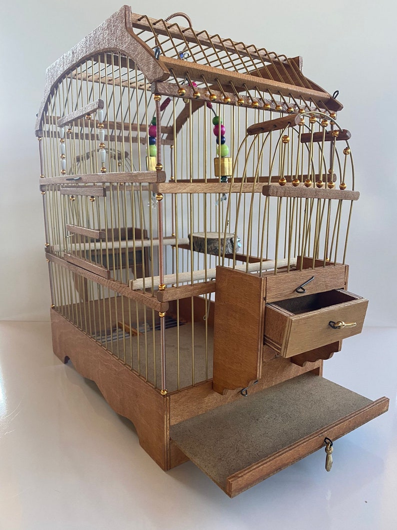 WOODEN BIRD CAGE / Parakeet Cage / Goldfinch Cage / Canary Cage