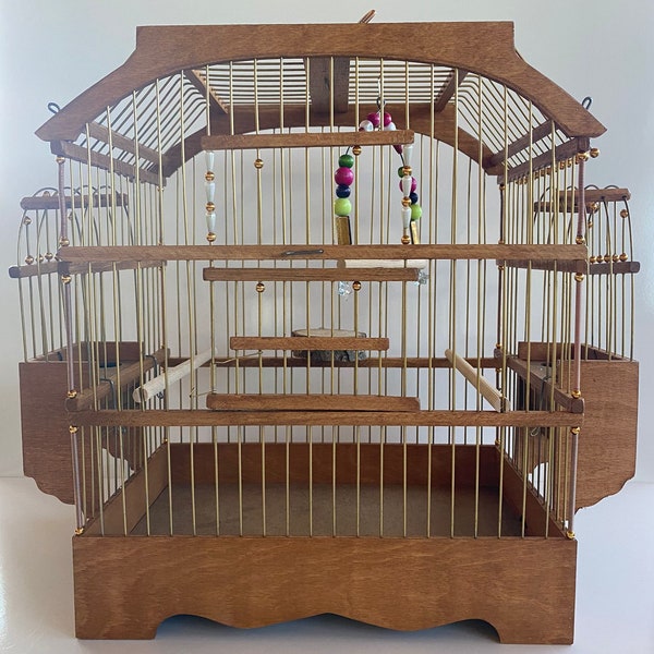 WOODEN BIRD CAGE /  Parakeet Cage / Goldfinch Cage / Canary Cage / Birdcage