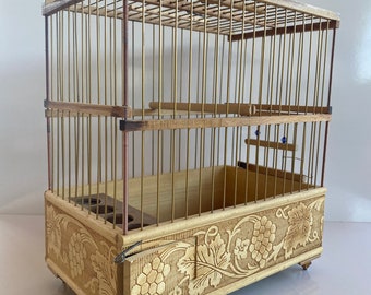 WOODEN BIRD CAGE