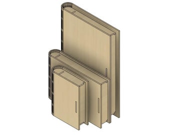 Set of Book Boxes | Flexible | Laser cut | 2D DXF SVG files | Glowforge