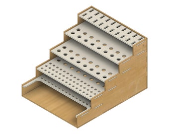 Hobby organizer brush/glue/tweezer holder | Laser cut files | Modular | 2D DXF SVG files | Glowforge