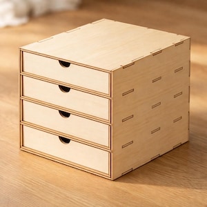 Kallax 4-Drawer Insert: Laser Cut Files (DXF SVG PDF) | Ikea Kallax Study Storage