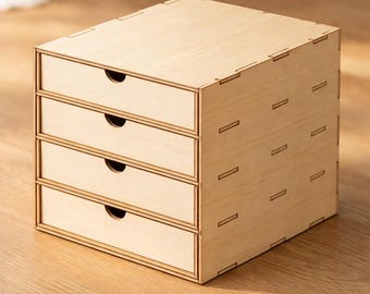 Kallax 4-Drawer Insert: Laser Cut Files (DXF SVG PDF) | Ikea Kallax Study Storage