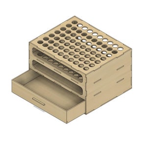 Porte-outil de création configurable | 10 mm 15 mm 28 mm Trous | Fichiers découpés au laser | Cricut | Peinture | Fichiers de modèle 2D DXF SVG | Forgelumineuse
