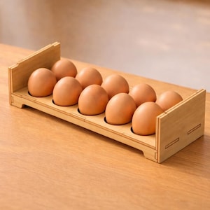 Stackable Egg Holder: Laser Cut Files (DXF SVG PDF) | Countertop Kitchen Organizer