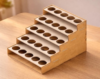 Compact Paint Rack: Laser Cut Files (DXF SVG PDF) | Small Hobby Paint Storage Ak Vallejo