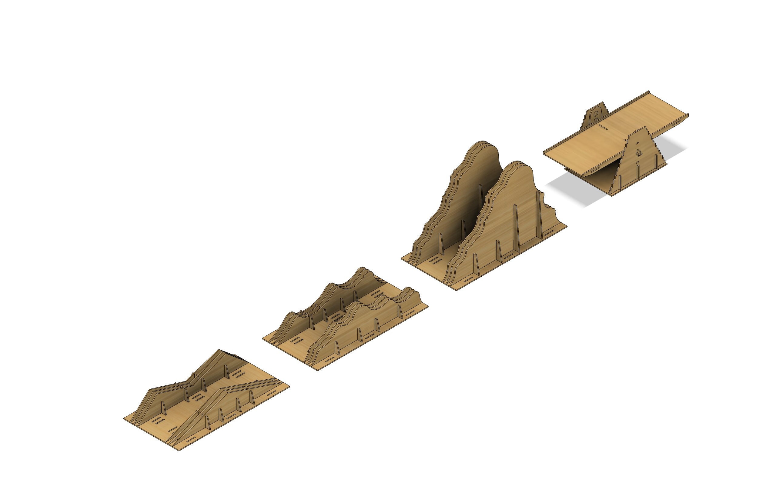 Rock Crawler Obstacle Course | RC Crawler | Laser cutting files | Digital files | Adjustable Positions | 2D DXF SVG files | Glowforge