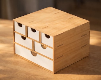 Mixed Drawer Organizer: Laser Cut Files (DXF SVG PDF) | Combo Hobby Desktop Storage