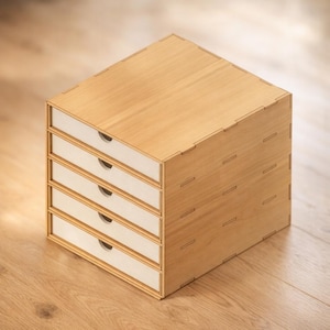 Inserto per cassetto Kallax a 5 cassetti: file per taglio laser (DXF SVG PDF) / Organizzatore per cassetti Ikea Kallax