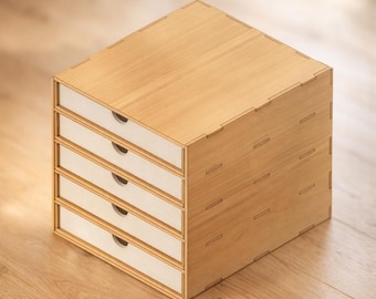 Kallax 5-Drawer Insert: Laser Cut Files (DXF SVG PDF) | Ikea Kallax Storage Organizer