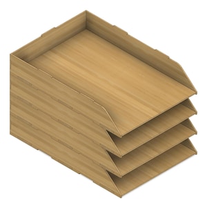 Vassoio carta A4 impilabile / 3 mm, 4 mm, 5 mm, 6 mm Opzioni / File tagliati al laser / Organizer da scrivania / File modello PDF SVG DXF 2D / Glowforge