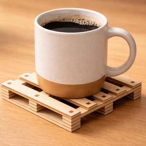 Set di sottobicchieri in pallet: file per taglio laser (DXF SVG PDF) / Sottobicchieri in legno fai da te