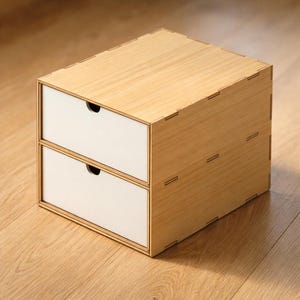 Inserto para cajonera Kallax de 2 cajones: Archivos de corte láser (DXF, SVG, PDF) / Almacenamiento para dormitorio Kallax de Ikea