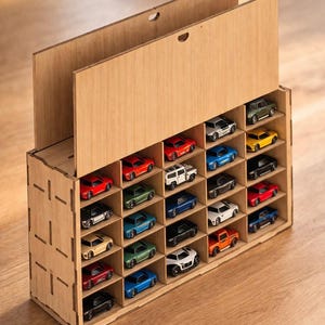 Toy Car Display Rack: Laser Cut Files (DXF SVG PDF) | Hot Wheels Matchbox Storage
