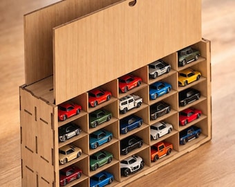 Toy Car Display Rack: Laser Cut Files (DXF SVG PDF) | Hot Wheels Matchbox Storage