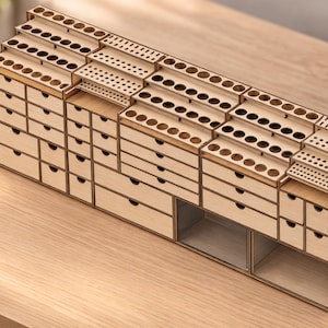 Modular Desktop Organizer: Laser Cut Files (DXF SVG PDF) | Hobby Paint Rack System