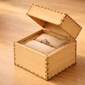 Ring Box – Aufklappbar: Laser Cut Files (DXF SVG PDF) | Holzbox für die Verlobung