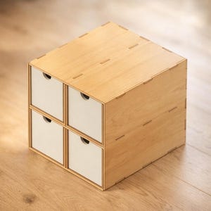 Kallax 4-Drawer Insert: Laser Cut Files (DXF SVG PDF) | Ikea Kallax Tool Storage