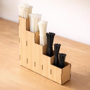 Organizador de bridas: Archivos de corte láser (DXF, SVG, PDF) / Almacenamiento de bridas para cables de taller