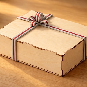 Ribbon Bow Gift Box – Large: Laser Cut Files (DXF SVG PDF) | Big Wooden Gift Box