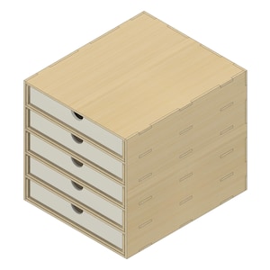 Kallax Organizer Insert | Ikea Hack | 5 Drawers | 3mm, 4mm, 5mm, 6mm Thick | Laser cutting files | 2D DXF SVG PDF Digital files