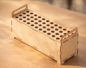 Brush Holder – Round: Laser Cut Files (DXF SVG PDF) | Desk Pencil Cup Organizer