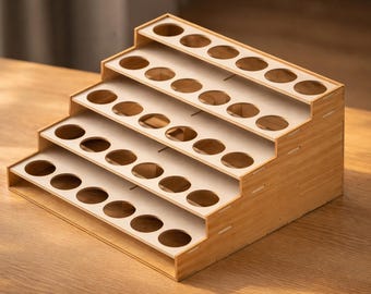 Paint Rack – Modular Desktop: Laser Cut Files (DXF SVG PDF) | Hobby Paint Storage Organizer