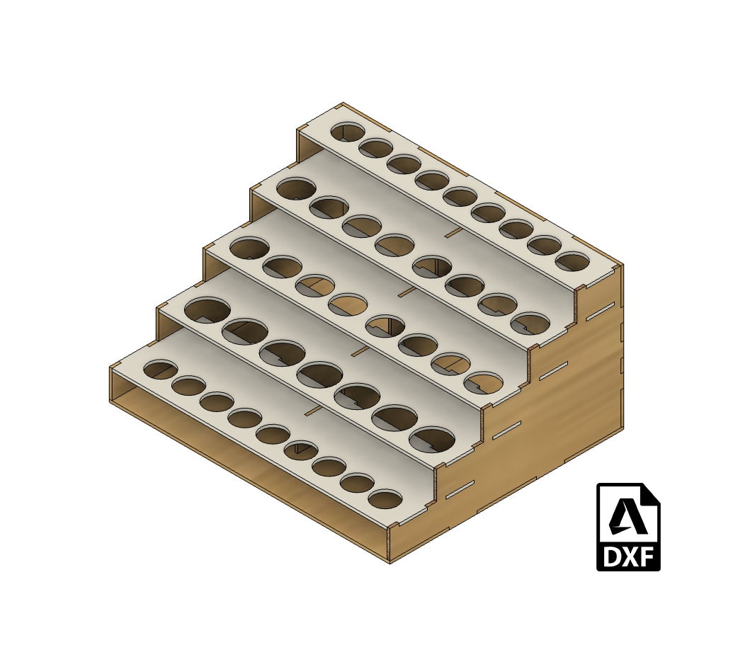 Configurable Hobby Paint Rack Laser Cut Files Modular 2D DXF SVG CDR