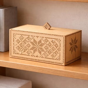 Romanian Gift Box: Laser Cut Files (DXF SVG PDF) | Traditional Wooden Box Design